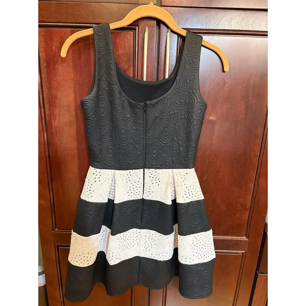 BD Jr Girls Party Dress Black and White Mini Dress Size XS - Picture 2 of 14